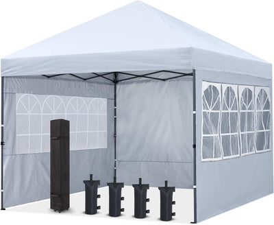 10X10Ft Pop up Canopy Tent with Elegant Window White