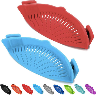 Pasta Meat Vegetables Fruit Silicone Strainer - Fit, Silicone Strainer - Fit All Pots and Bowls.