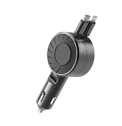 Retractable Car Charger 4 In1 66W Retractable Cables 2 Retractable Car Charger 4 In1 66W Retractable Cables (2.6Ft) and 2 USB