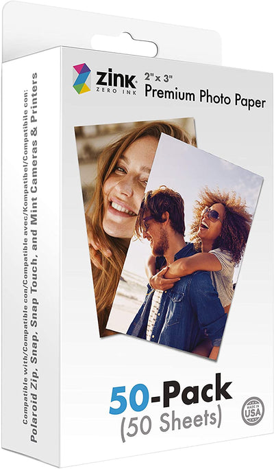 2"X3" Premium Instant Photo Paper 50 Pack Compatible with Polaroid Snap, Snap Touch