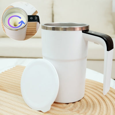 Electric Stirring Coffee Mug - USB Rechargeable Cup Waterproof Stainless Steel